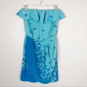 Amanda Uprichard Joan bird strapless ruffle dress XS NEW WITH TAGS